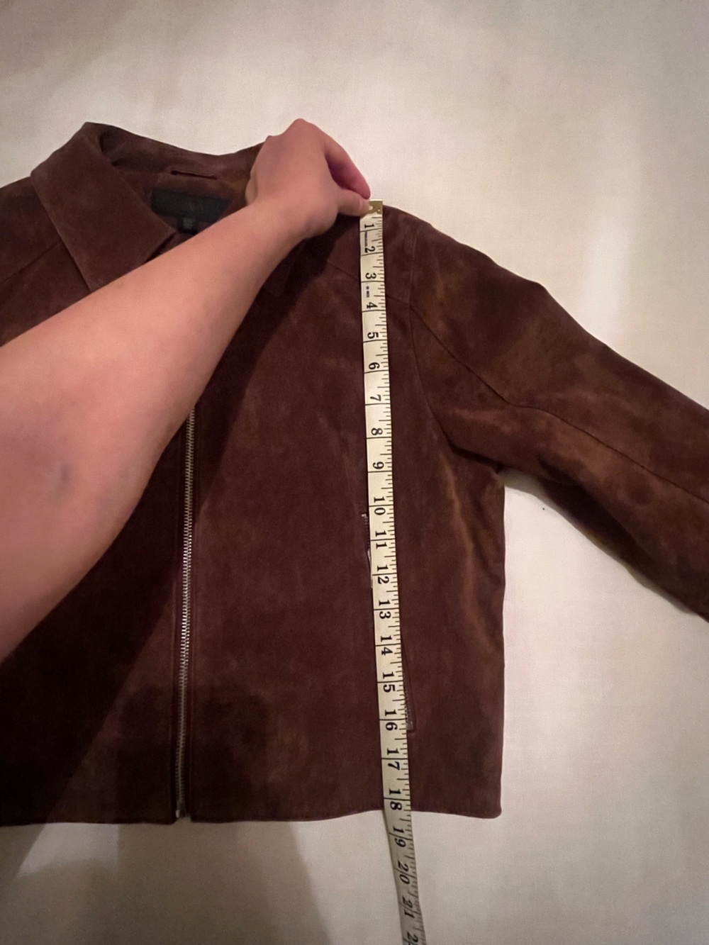 Zara Brown Suede Zip-Front Jacket - Picture 5 of 10
